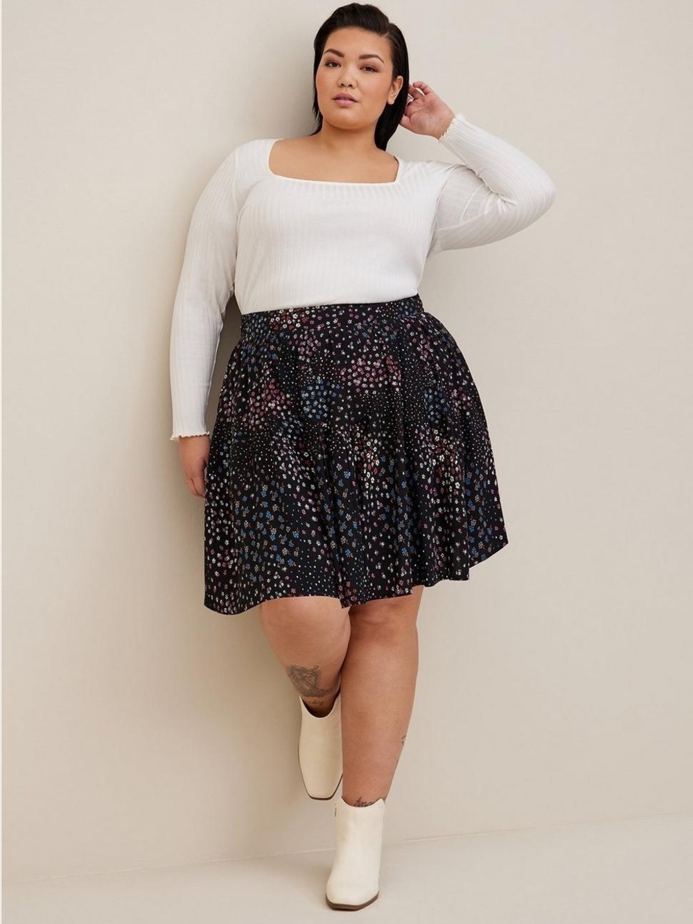 🏖️ NWT Torrid Mini Challis Tiered Skater Skirt